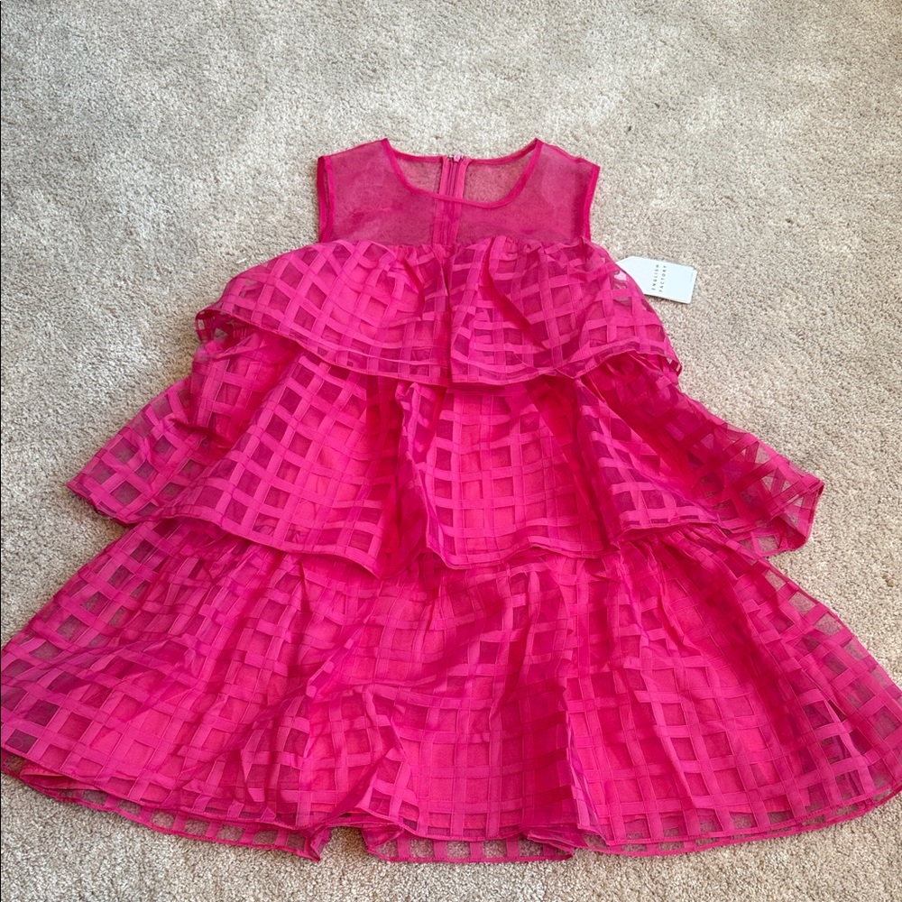 NWT English Factory Organza Grid Tiered Dress M